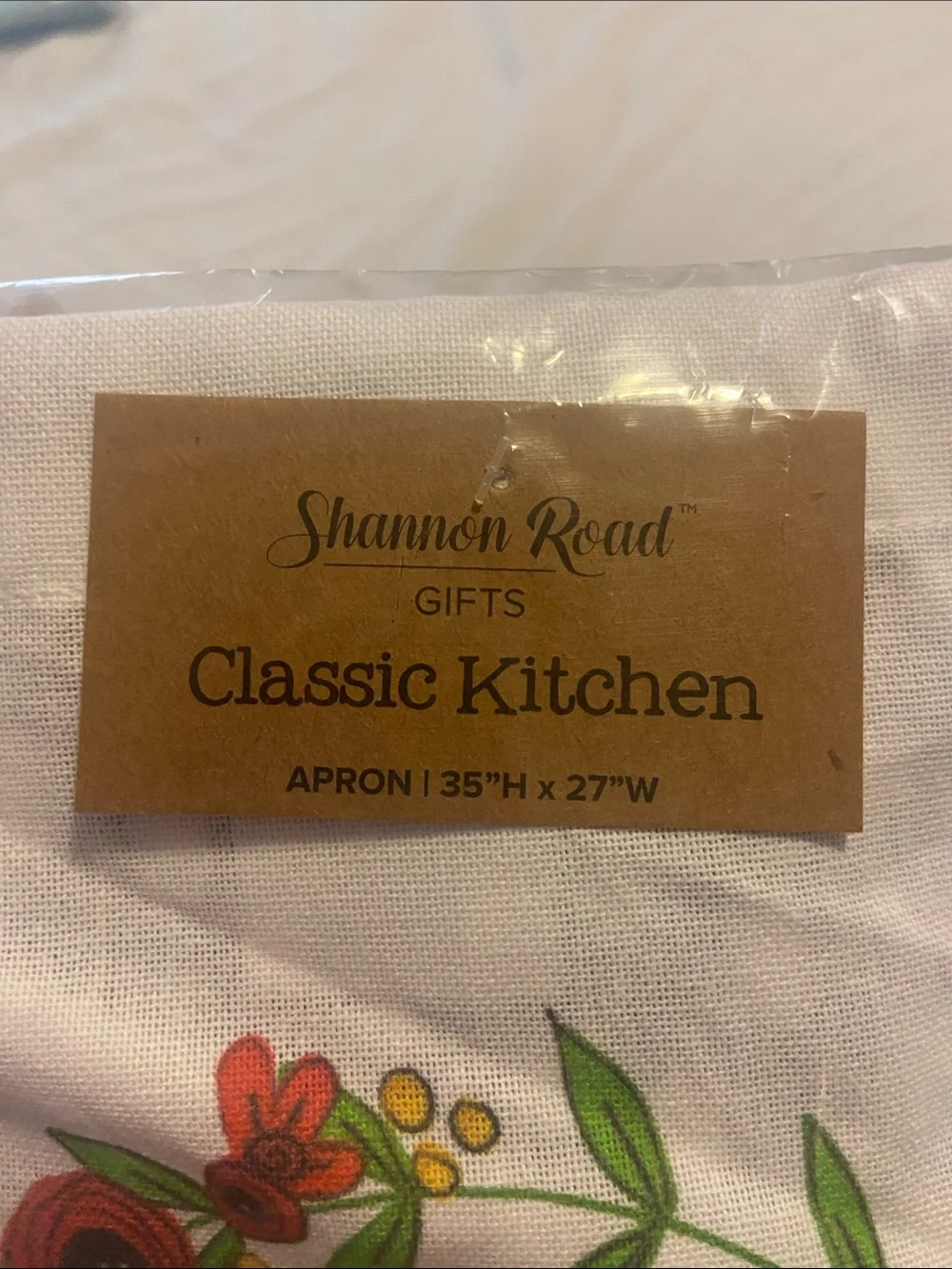 'Simply Blessed' White Printed Apron